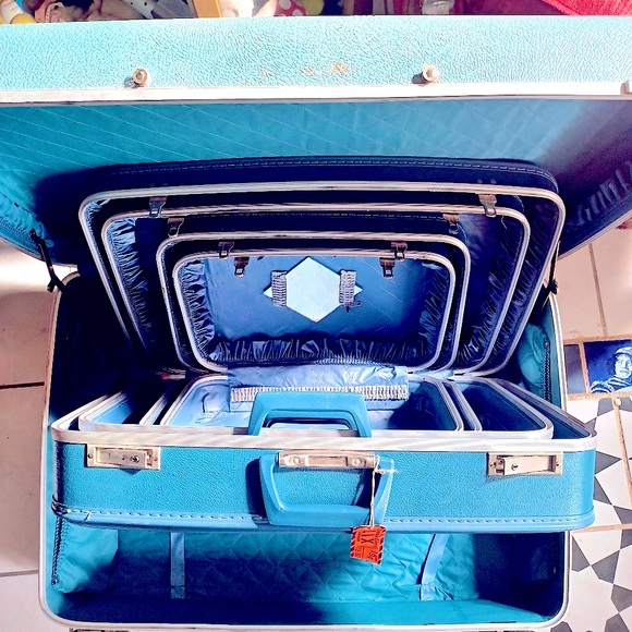 ORIG VTG 1960s Monarch Bags COMPLETE 5pc LUGGAGE SET - Picture 16 of 16